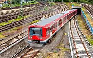 S-Bahn train at Hamburg Hauptbahnhof station - Germany photo