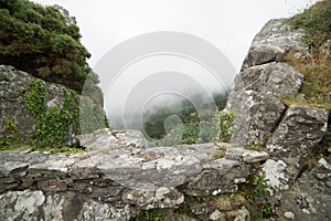 S Balcony to a cloudy landscape