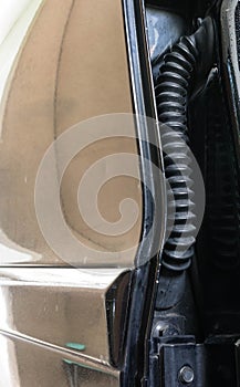 2000`s black luxury car door wire harness grommet photo