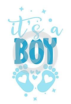 It`s a Boy - blue stickers that have lovely feet with it`s a boy.