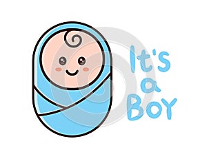 It`s a Boy card. Baby shower greeting card