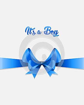 It`s a boy greeting card/invitation illustration with a blue bow