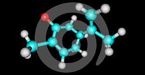 S-Carvone molecular structure isolated on black