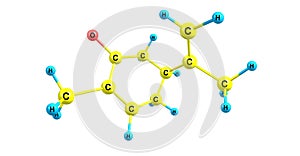 S-Carvone molecular structure isolated on white