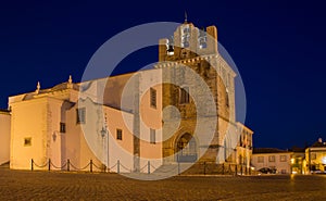 S cathedral of Faro Igreja de Santa Maria after sunset, Port