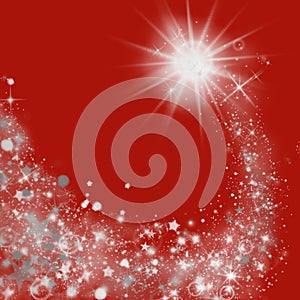 It`s Christmas time! Red Christmas lights abstract background.