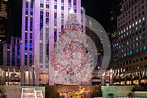 S Christmas tree at Rockefeller Plaza in Midtown Manhattan New York City
