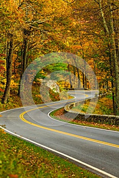 S-Curved Road On Skyline Drive