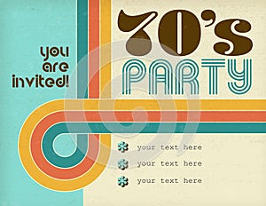 70s Disco Party Retro Invitation Art Card