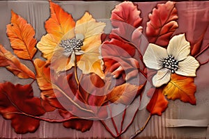 s eco printing su leaves and flowers on fabric