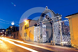 1840s Decorated gate at Christmas time in Follonica, Italy