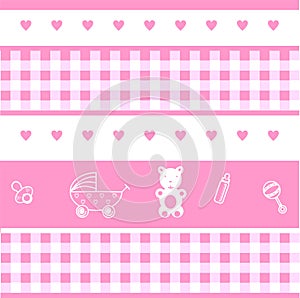 ItÂ´s a girl - baby card in pink