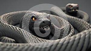 A s hissing and coiling up to intimidate potential threats. minimal 2d illustration Psychology art concept