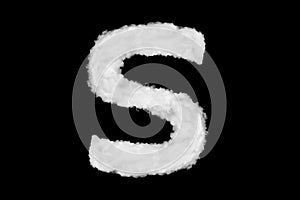 S letter element composed of clouds over black