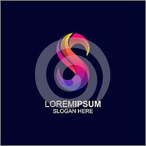 S letter gradient logo design
