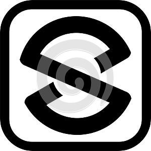 s letter logo design black monogram