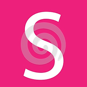 s letter on pink background