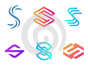 S Letter Set Logo Design Icon Vector