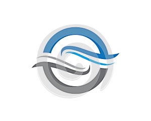 S letter wave Logo Template