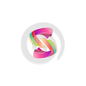 S logo, Letter S icon colorful, 3d style design, business logos