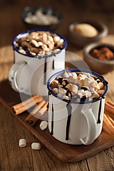 S`mores hot chocolate mini marshmallows cinnamon winter drink