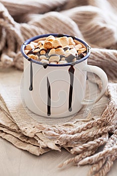 S`mores hot chocolate mini marshmallows cinnamon winter drink