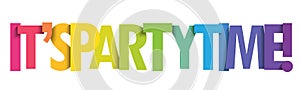 IT`S PARTY TIME! colorful typography banner