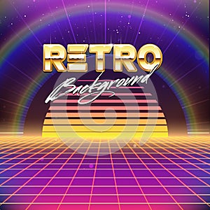 80s Retro Futurism Sci-Fi Background photo