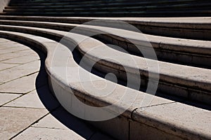 S shape stone steps and stair in exterior space