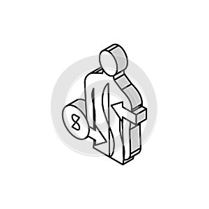 s-shaped scoliosis isometric icon vector illustration