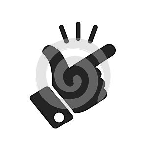 ItÃ¢â¬â¢s simple - finger snap icon in flat style. Easy icon. Finger snapping click flick hand gesture sign - vector photo