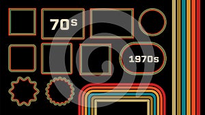 1970s Style Museum Picture Frames Vector Set photo