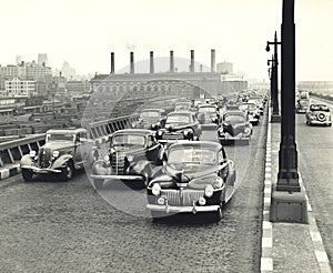 1940s traffic congestion in New York City photo