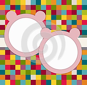 It`s Twins Baby Shower Invitation Card With Pink Bears