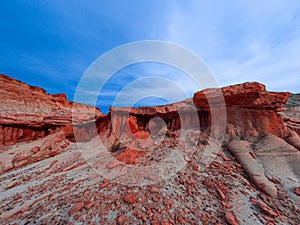 Rocas Coloradas, a landscape of Mars in Patagonia Argentina, Chubut photo