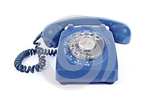 1960s Vintage Rotary Dial Blue Telephone