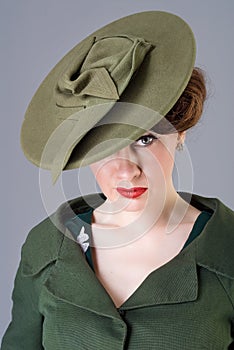 Forties vintage vogue style high fashion woman photo