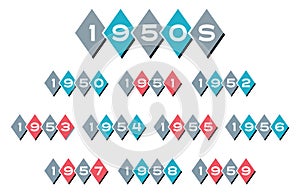 1950s Year Labels | Mid-Century Calendar Headers and Timeline Clipart | Retro 50s Sign | Fifties Resource for Reunions photo