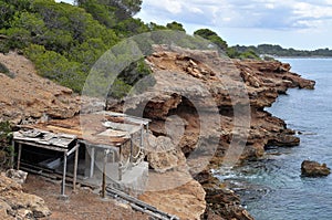 Sa Caleta cove in Ibiza Island, Spain