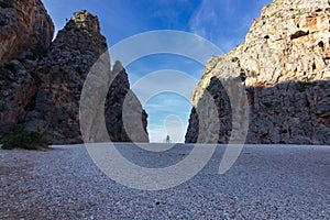 Sa Calobra beach in Mallorca in Balearic Islands Spain