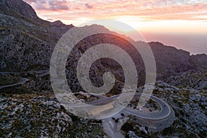 Sa Calobra Road at dusk, Mallorca island, Spain