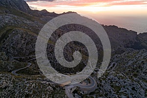 Sa Calobra Road at dusk, Mallorca island, Spain