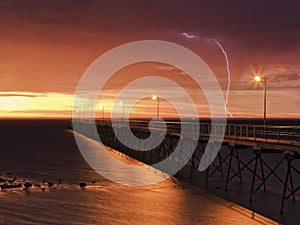 SA Ceduna Jetty Sunset LIghtning