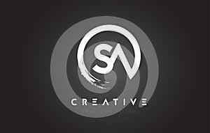 SA Circular Letter Logo with Circle Brush Design and Black Background.