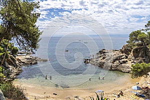 Sa cova cove at summer in Platja dÂ´Aro beach