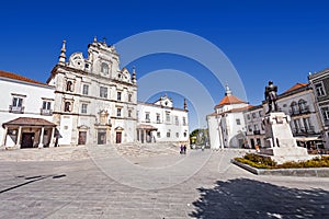 Sa da Bandeira Square with a view of the Santarem See Cathedral aka Nossa Senhora da Conceicao Church photo