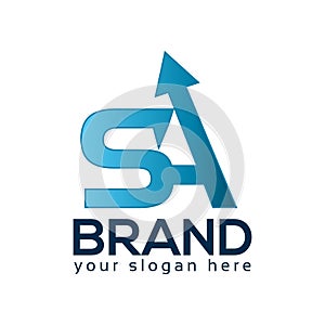 SA Logo With Arrows. Vector Illustration on white background