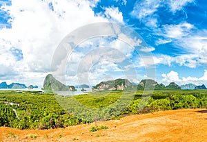 Sa-met-nang-shee view point.The most famous mountain, Andaman sea and forest view point in Phang Nga province,Thailand