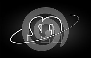 SA S A letter alphabet logo black white icon design