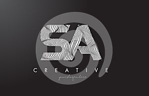 SA S A Letter Logo with Zebra Lines Texture Design Vector.